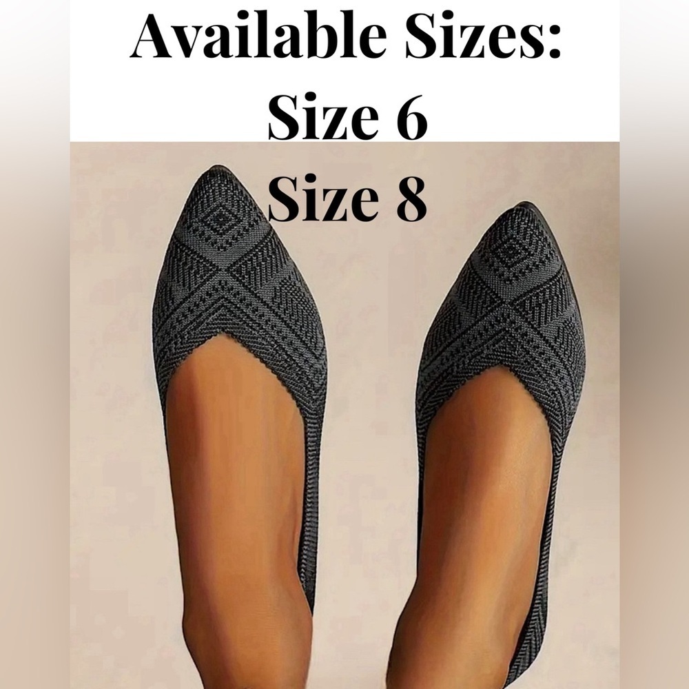 Pointed Toe Geometric Pattern Flat Shoes